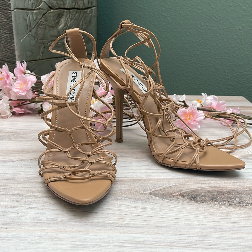 Steve Madden Sonyah Nude Lace Up Heels Size 7
